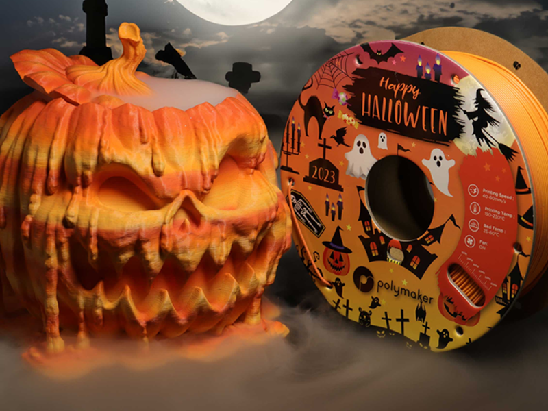 Filament Halloween PLA de Polymaker en Pumpkin Patch Orange